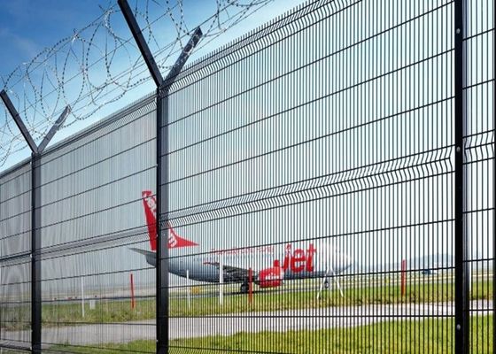 Acero carbono revestido con malla de alambre soldado de PVC para cercas de seguridad