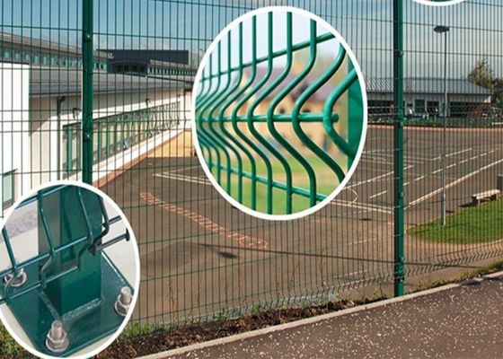 Acero carbono revestido con malla de alambre soldado de PVC para cercas de seguridad