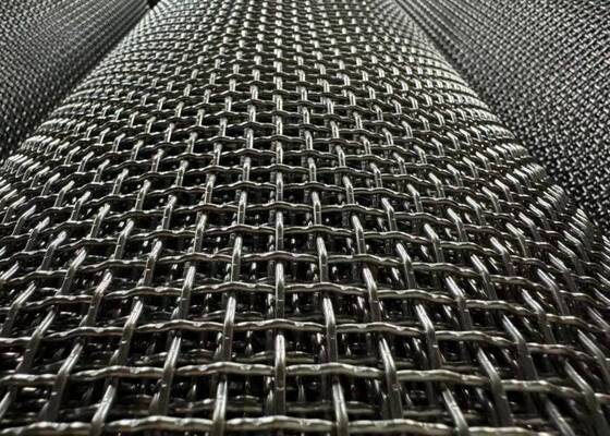 Malla de alambre de acero inoxidable precrimpada con aberturas cuadradas para aplicaciones industriales y arquitectónicas de alta resistencia