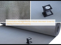Pantalla de malla de alambre tejido personalizable y de alta precisión para filtrar en el procesamiento químico